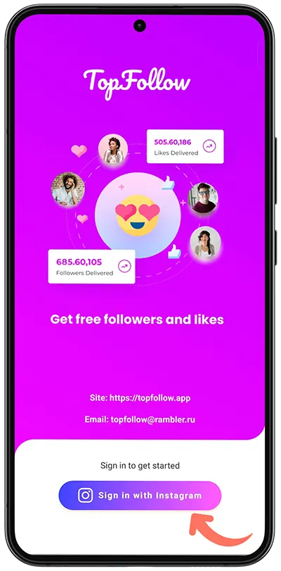 sign in topfollow app